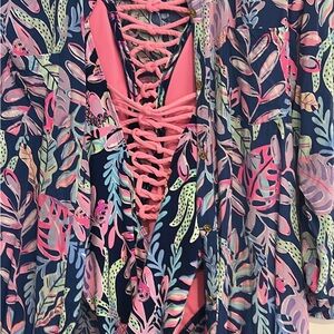 Lilly Pulitzer Pink and Blue Swim Coverup